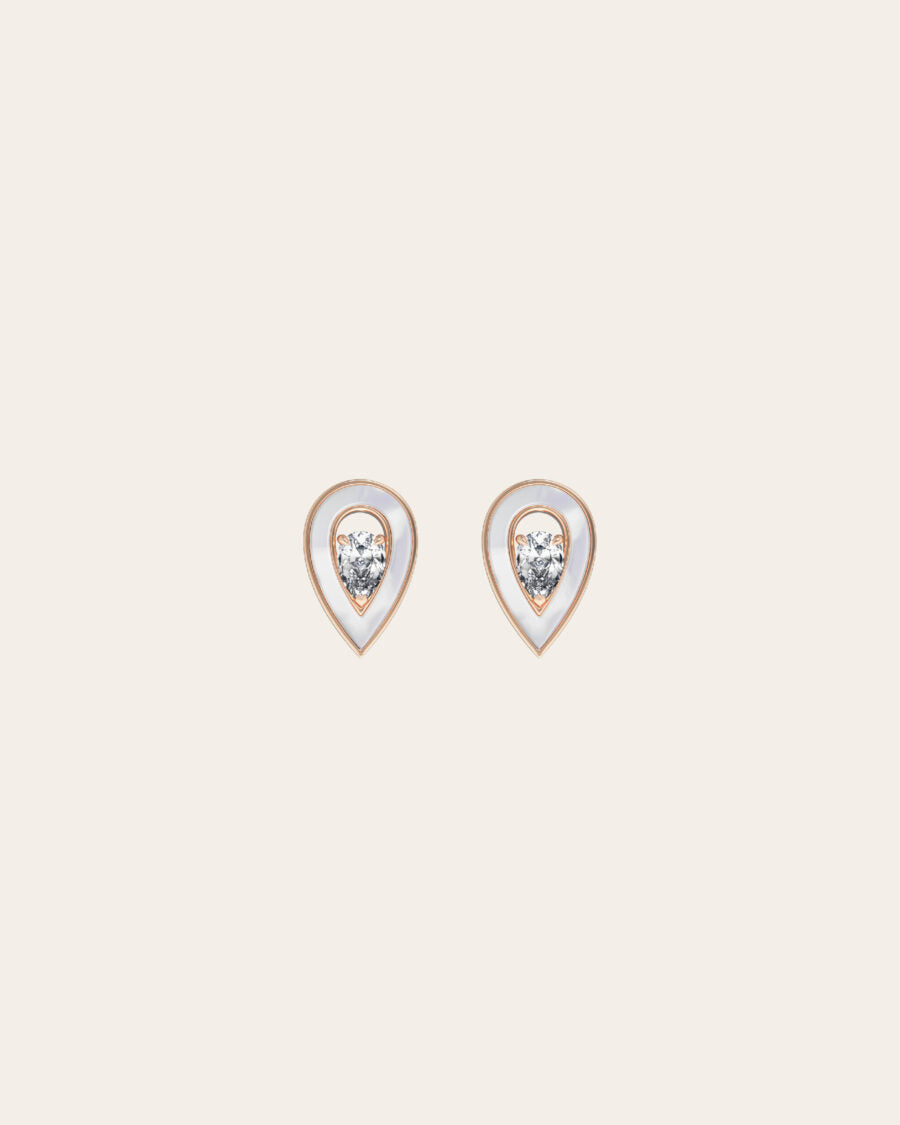MOTHER OF PEARL MEDIUM SYGNA EARRINGS