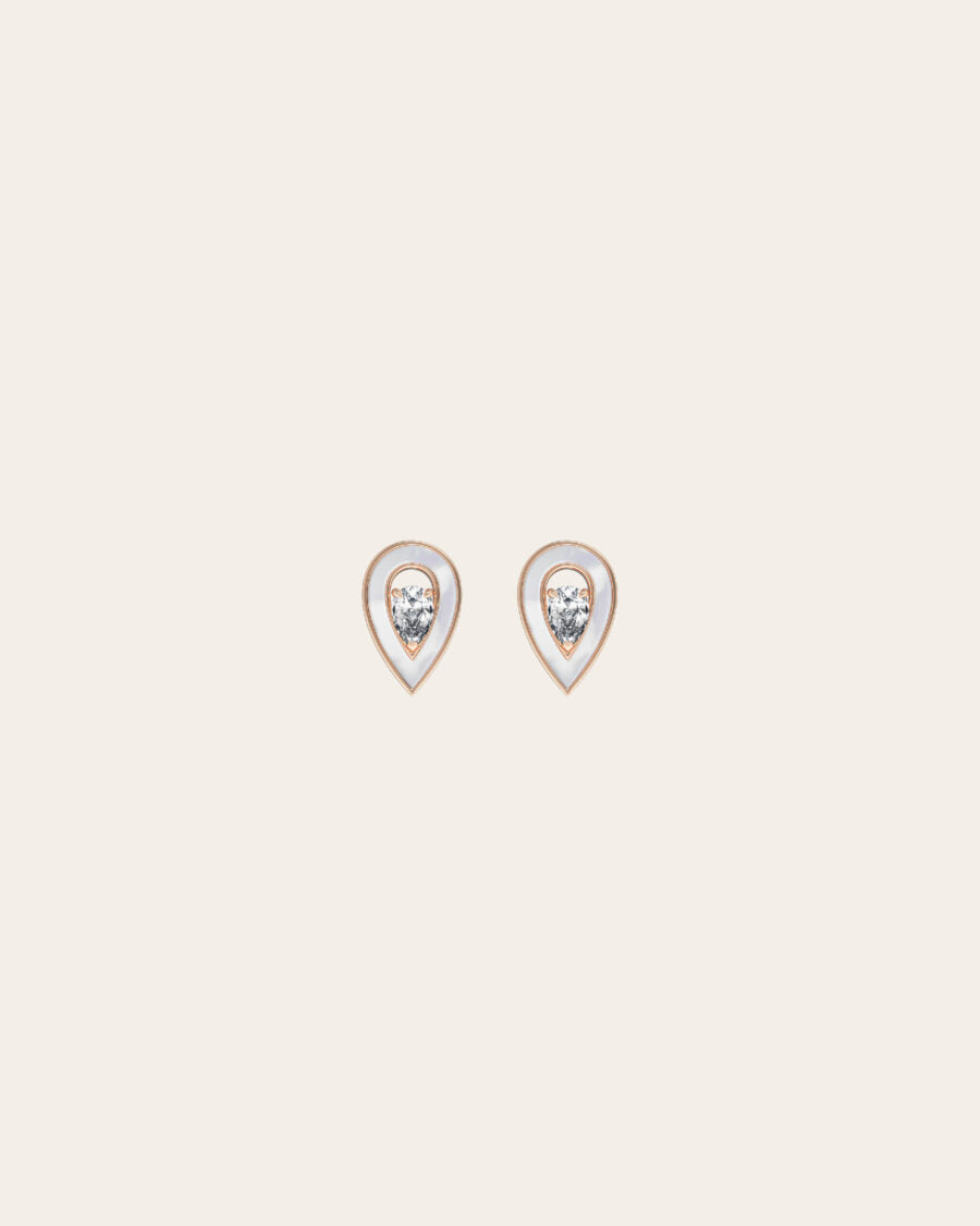 MOTHER OF PEARL SMALL SYGNA EARRINGS