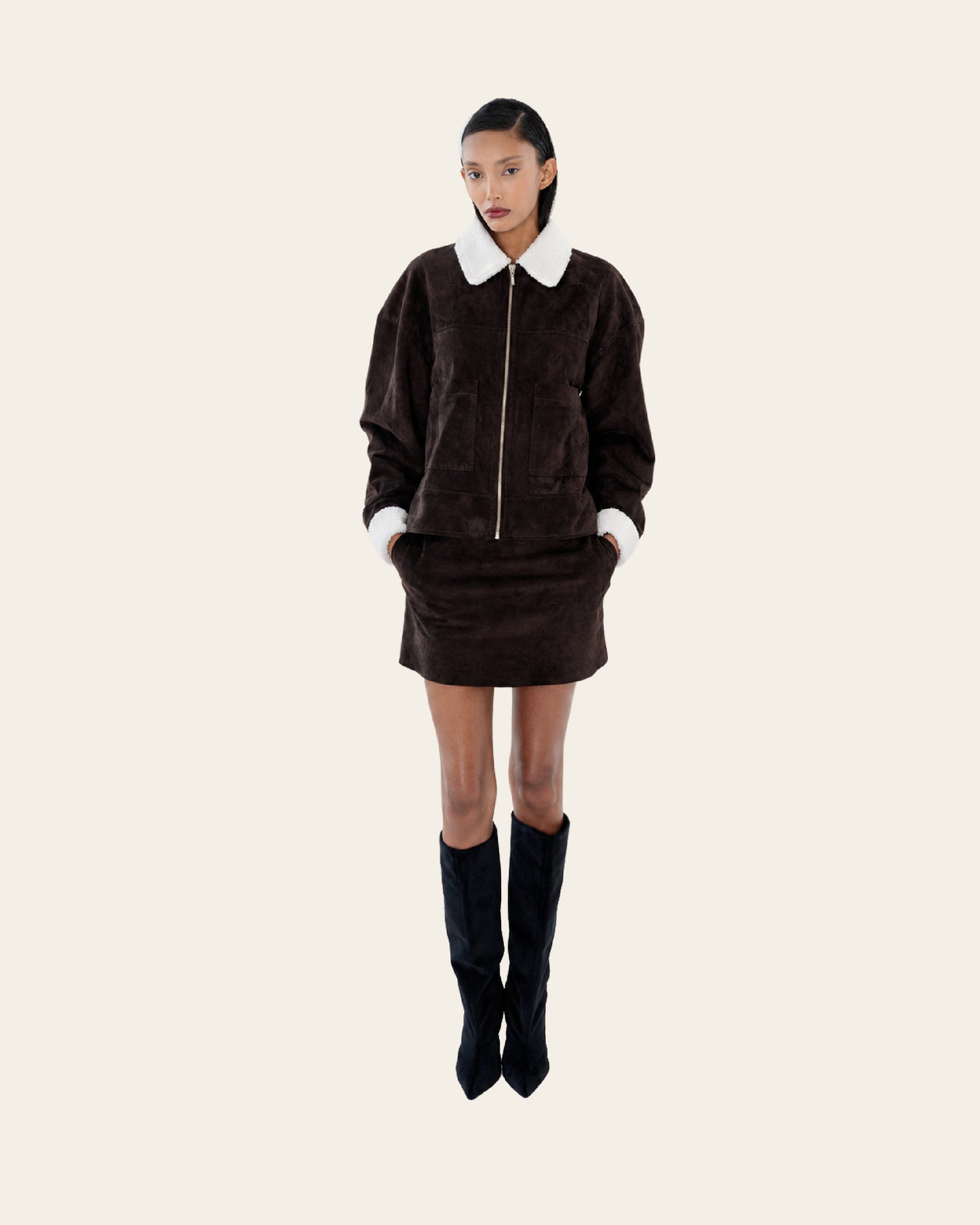 SHEARLING LETTER JACKET  (PRE ORDER)