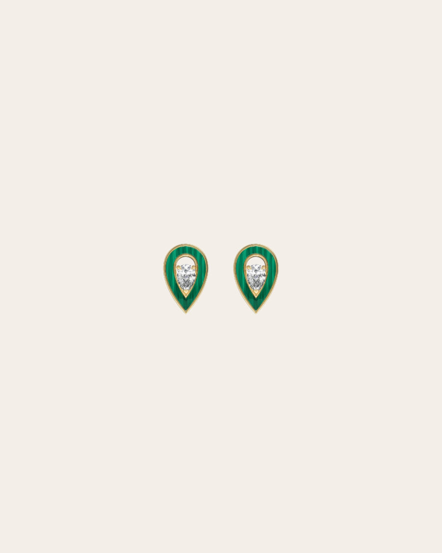 MALACHITE SMALL SYGNA EARRINGS