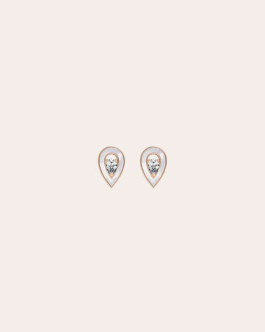 MOTHER OF PEARL SMALL SYGNA EARRINGS